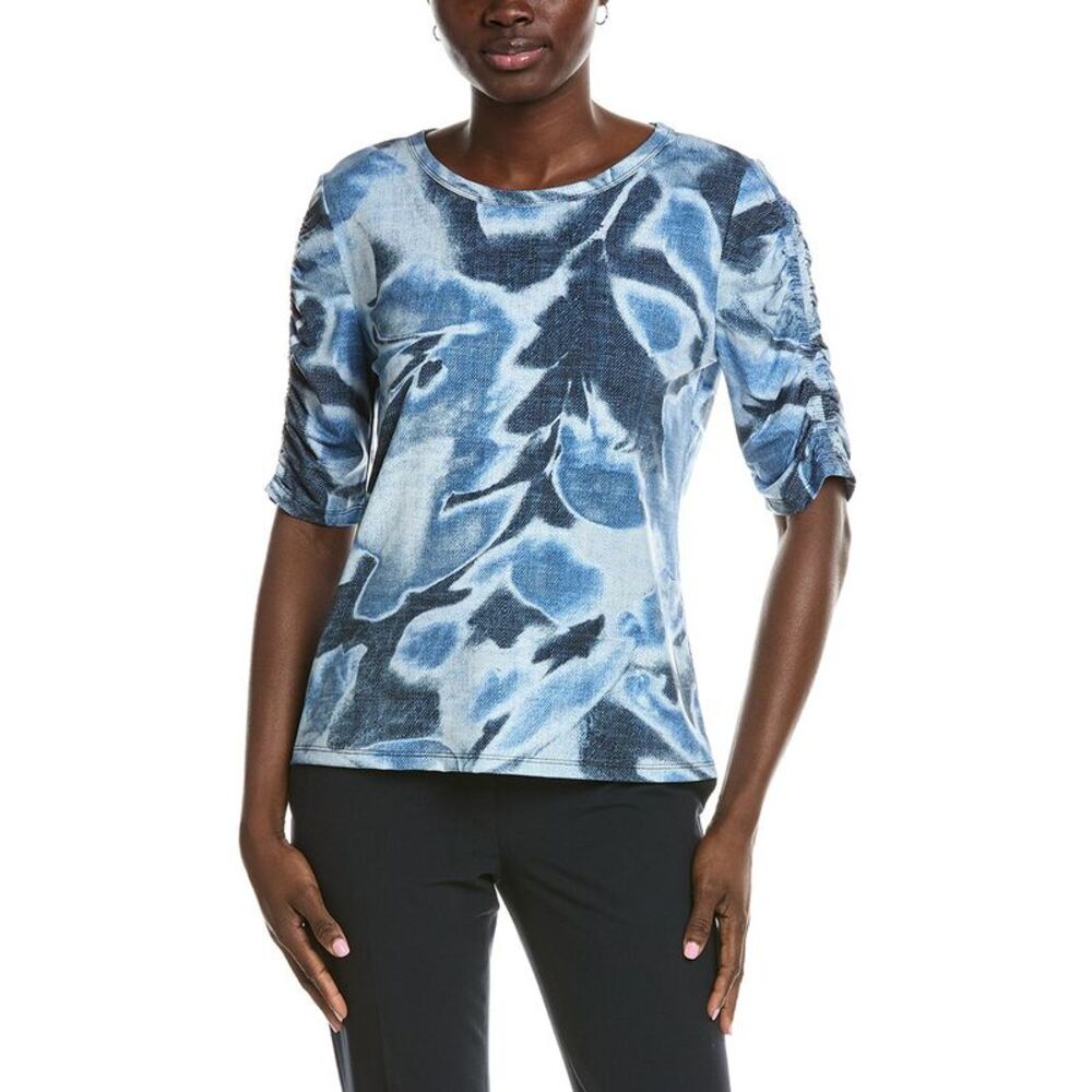 Anne Klein Womens Printed Top, Blue